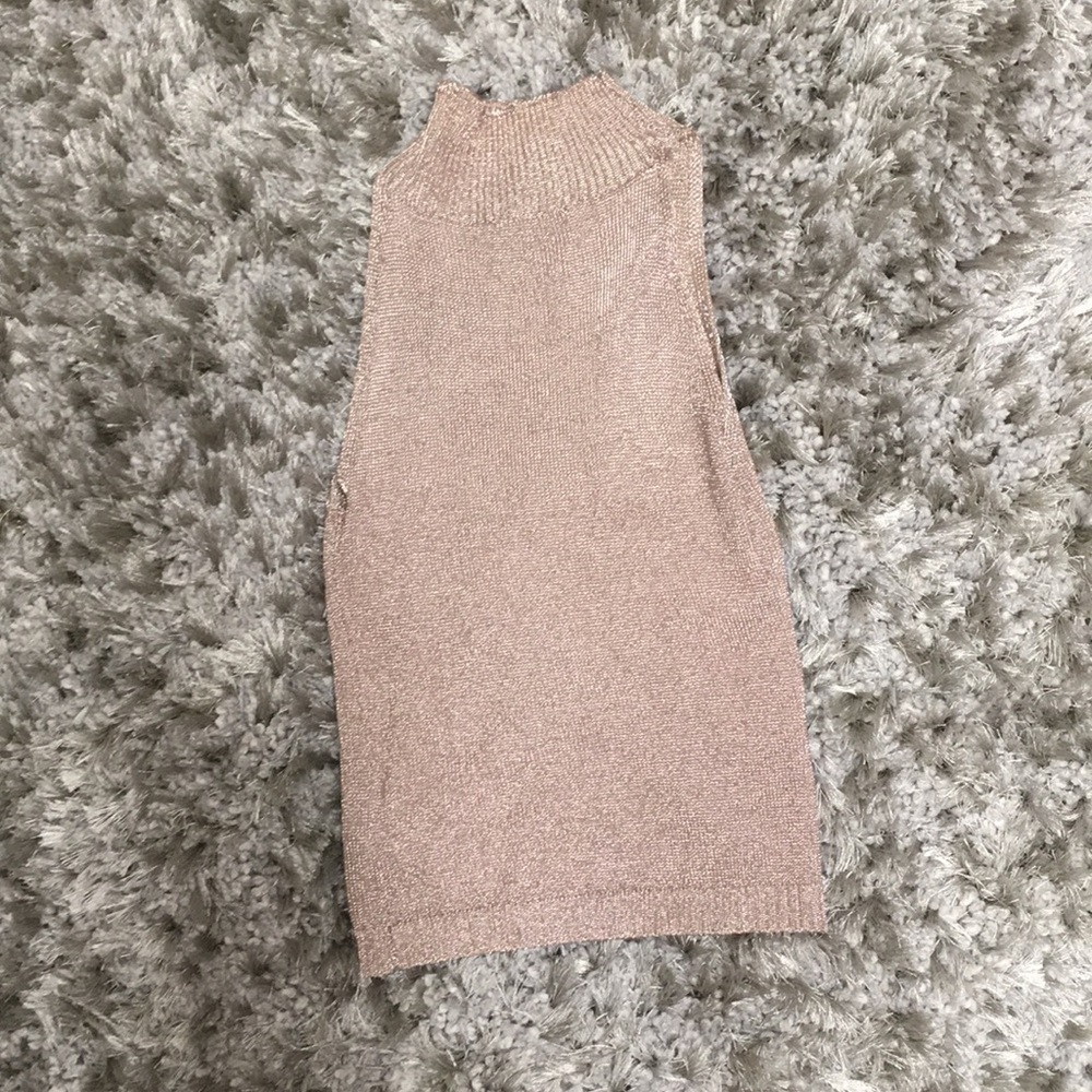 Topshop metallic highneck top
